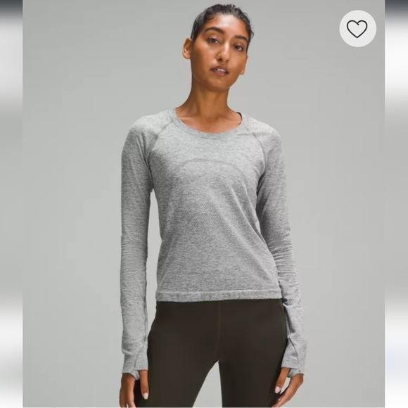 Lululemon Swiftly Tech 2.0 Waist Length Long Sleeve Shirt Gray Size 4 Thumbholes - Picture 1 of 8